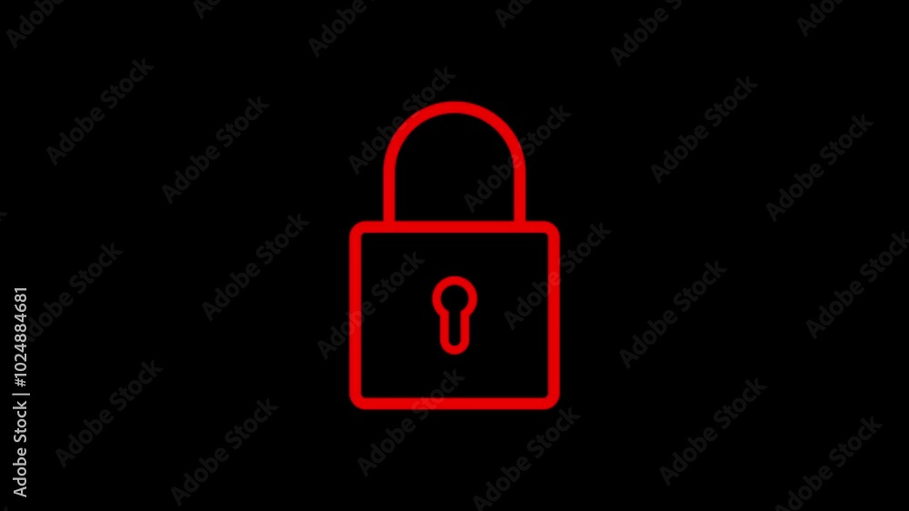 Lock icon animation on background. Lock icon animation on background.