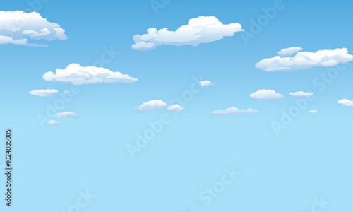 white clouds on sunny day with clear blue sky background