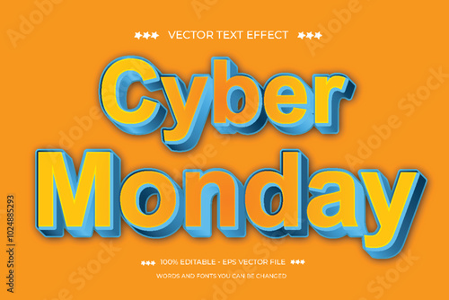 Editable text effect cyber Monday design template