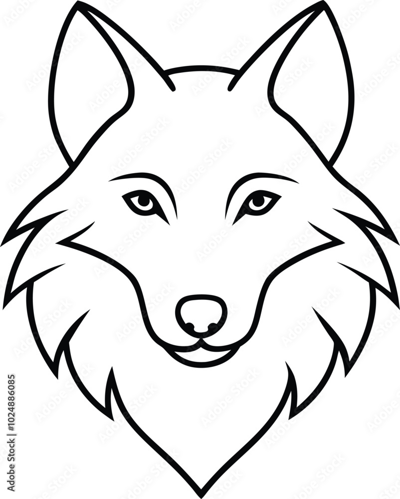 Naklejka premium Wolf Head Silhouette Vector and Bold Animal Illustration Design