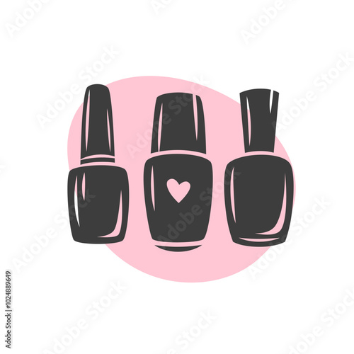 Nail polish. Nail studio logo. Minimalistic vector illustration for beauty salon