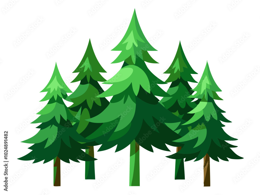 Obraz premium christmas tree vector with a Tree Bandel and singel tree with a Butty full