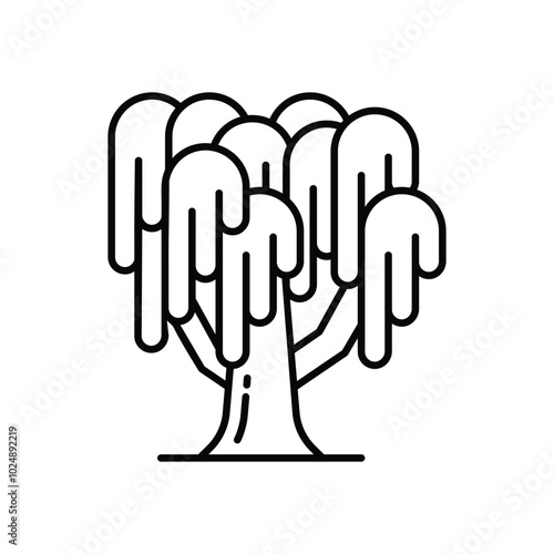 Photography Willow Tree vector icons stock illustration