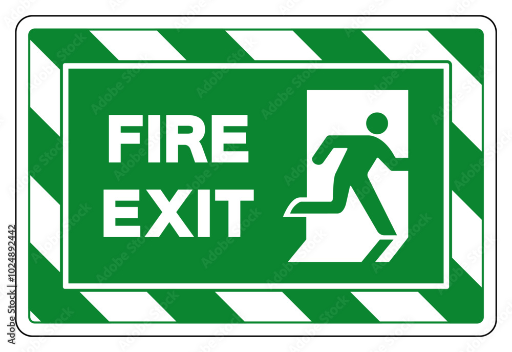 Fire Exit Symbol Sign, Vector Illustration, Isolate On White Background Label. EPS10 Fire Exit Symbol Sign, Vector Illustration, Isolate On White Background Label. EPS10