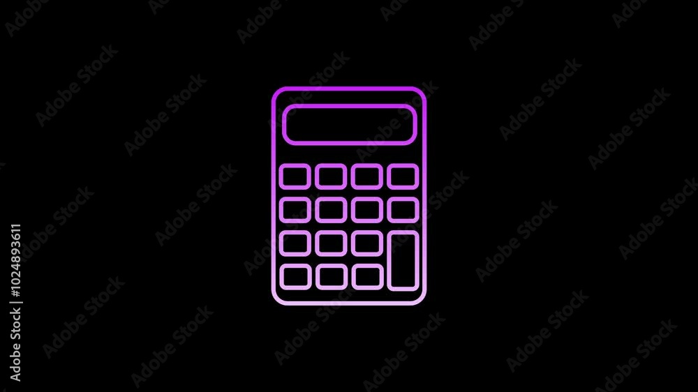 Calculator icon animation on background. Calculator icon animation on background.