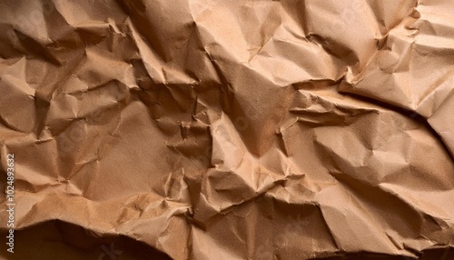 Wallpaper Mural close up crumpled brown kraft paper background showing crease texture with blank space for design flat crumpled cardboard brown paper with grain texture Torontodigital.ca