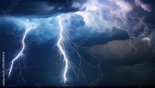 the wrath of god dramatic lightning storm in an ominous sky stormy clouds digital illustration