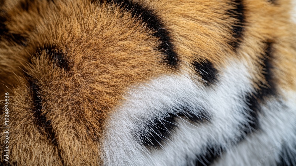 Close-up of a tiger fur, pattern and texture in high detail Close-up of a tiger fur, pattern and texture in high detail