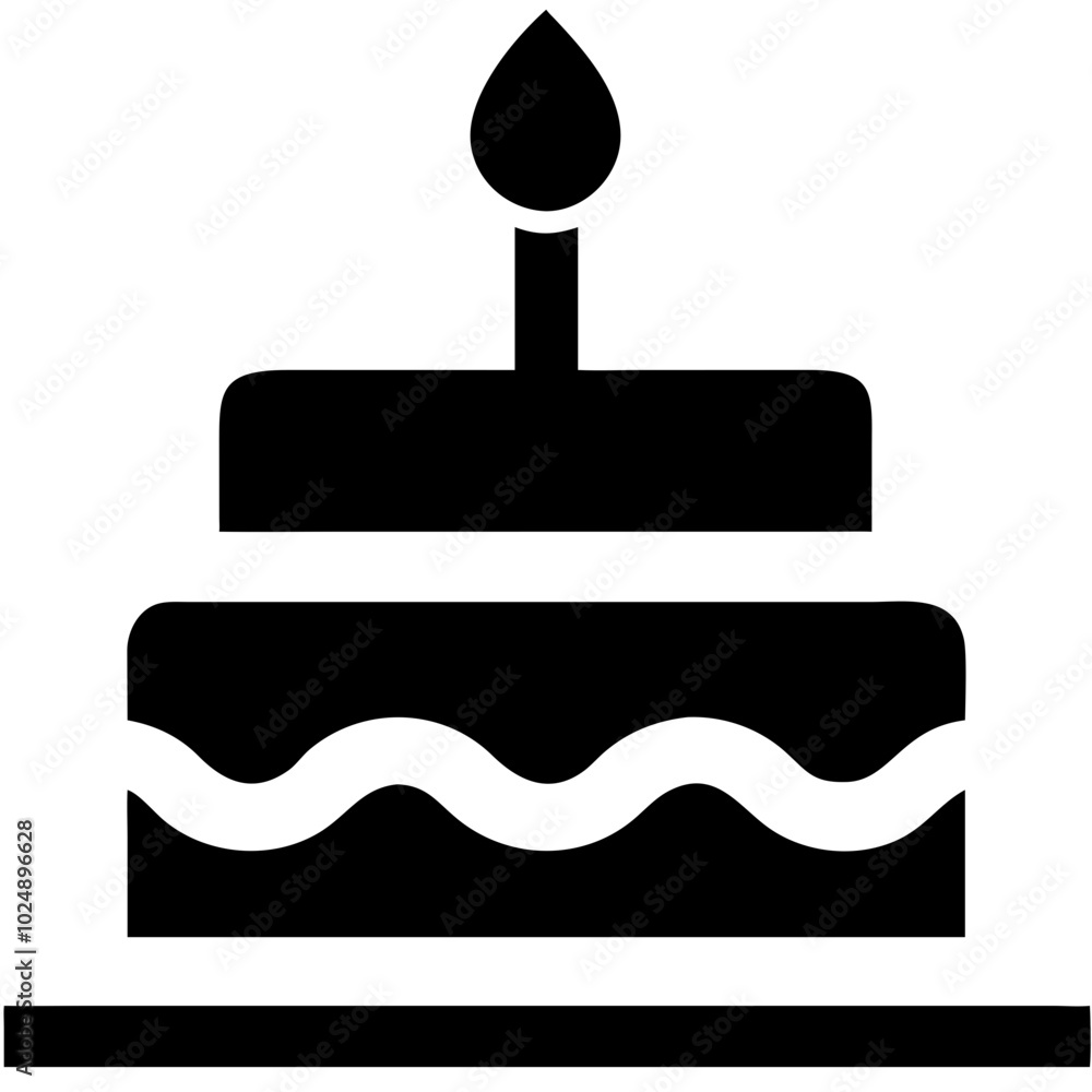 Simple Black Birthday Cake with Single Candle for Celebrations and Invitations Simple Black Birthday Cake with Single Candle for Celebrations and Invitations
