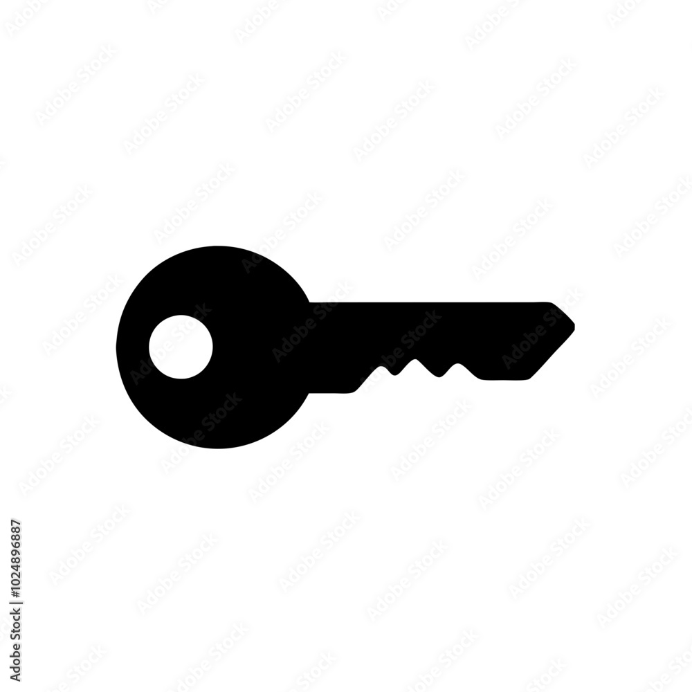 Vector Black Key Symbol for Security and Access Control Illustrations Vector Black Key Symbol for Security and Access Control Illustrations