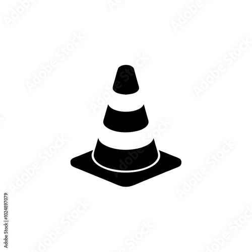  Black Traffic Cone Vector for Safety and Construction Design