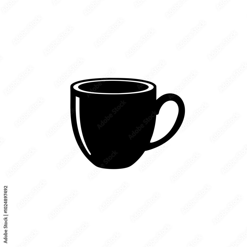 Black Coffee Cup Simple Minimalist Vector Illustration Design Black Coffee Cup Simple Minimalist Vector Illustration Design
