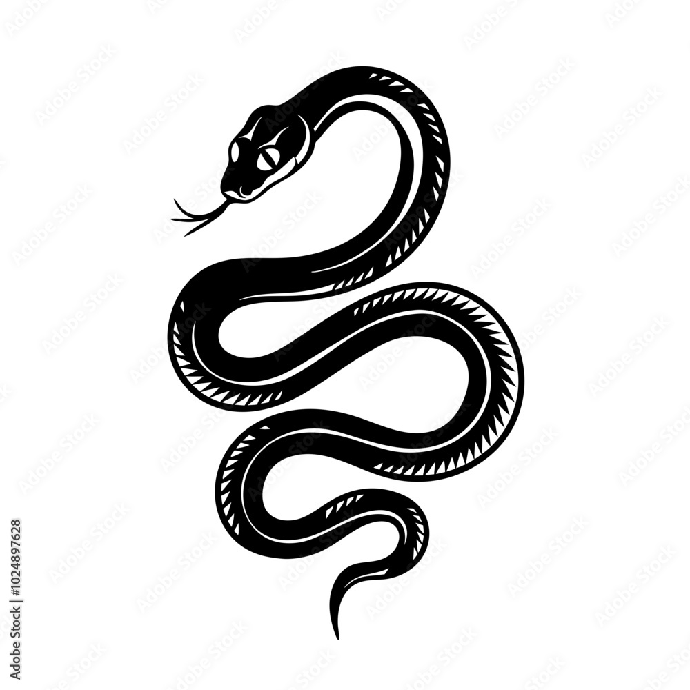 custom made wallpaper toronto digital Intricate Black Snake Vector Illustration for Tattoo Designs and Symbolism Art