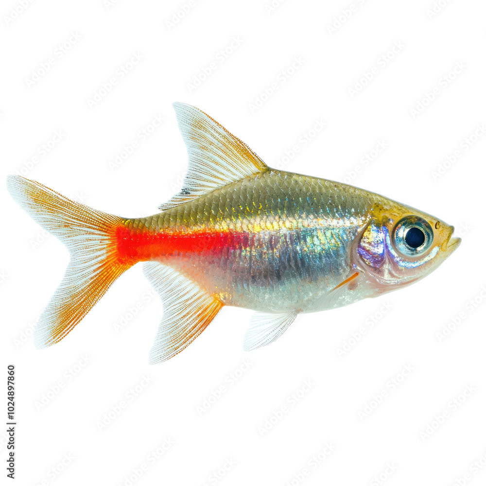 Rummy Nose Tetra showcasing its bright colors and distinctive nose pattern. isolated on transparency background Rummy Nose Tetra showcasing its bright colors and distinctive nose pattern. isolated on transparency background