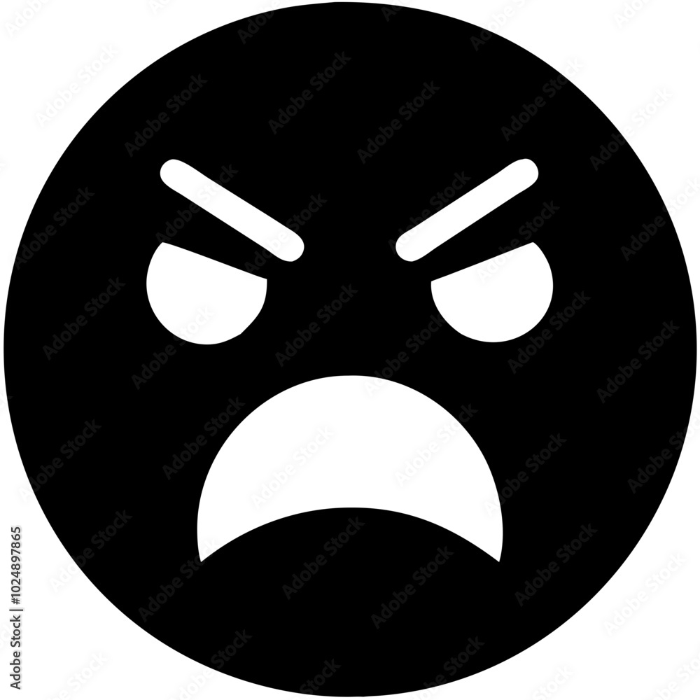 Fototapeta premium Angry Face Emoji Vector for Digital Communication and Expression Design