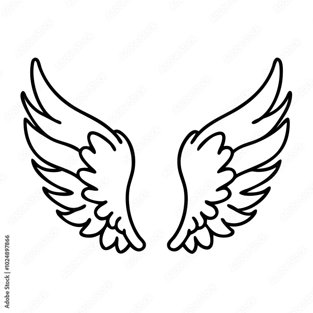 Fototapeta premium Angel Wings Vector Illustration Symbolizing Freedom and Spirituality