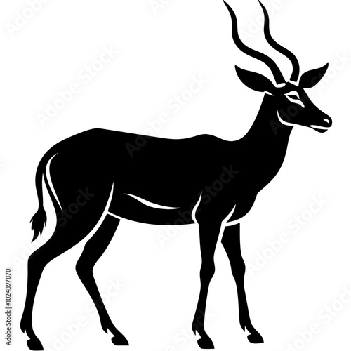  Elegant Antelope Silhouette Wildlife Art with Majestic Horns Vector photo