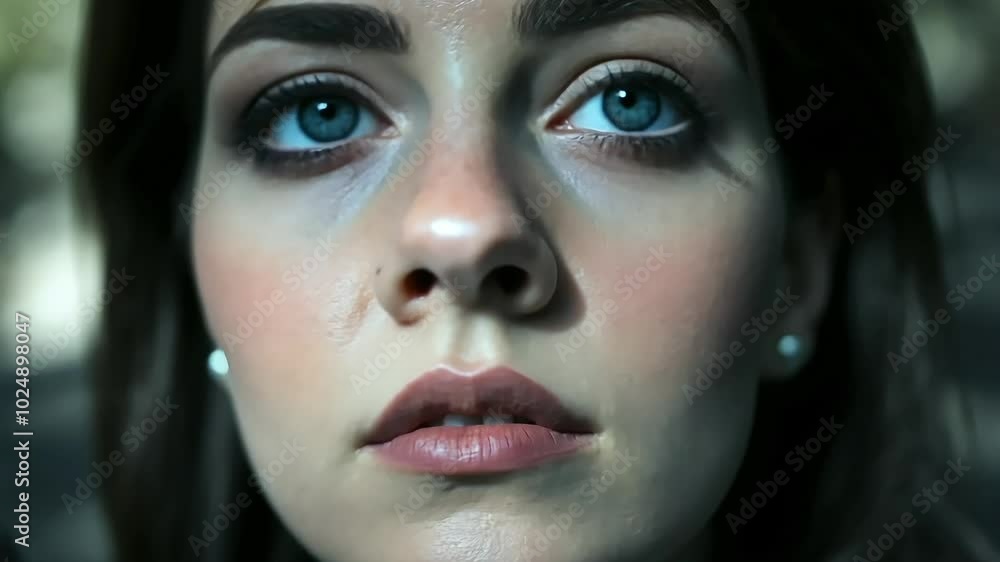 Closeup of a thoughtful young woman with deep expression
Closeup of a thoughtful young woman with deep expression