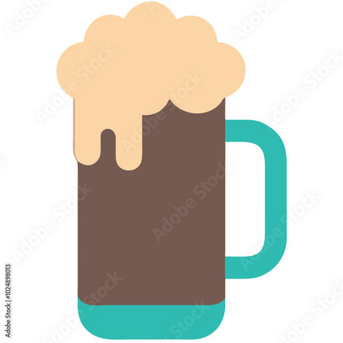  Vector Illustration of Beer Mug with Foam Perfect for Oktoberfest or Bar Promotions