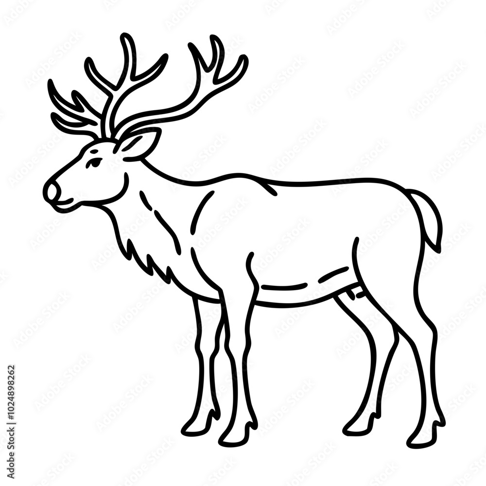Majestic Deer Line Art Vector Illustration for Wildlife Design and Decoration Majestic Deer Line Art Vector Illustration for Wildlife Design and Decoration