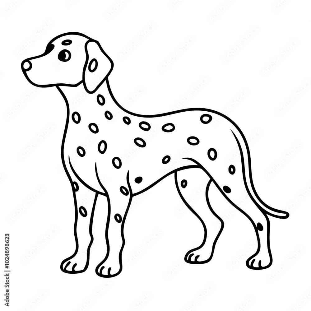 Fototapeta premium Dalmatian Dog Outline Vector Illustration for Design Projects and Decor
