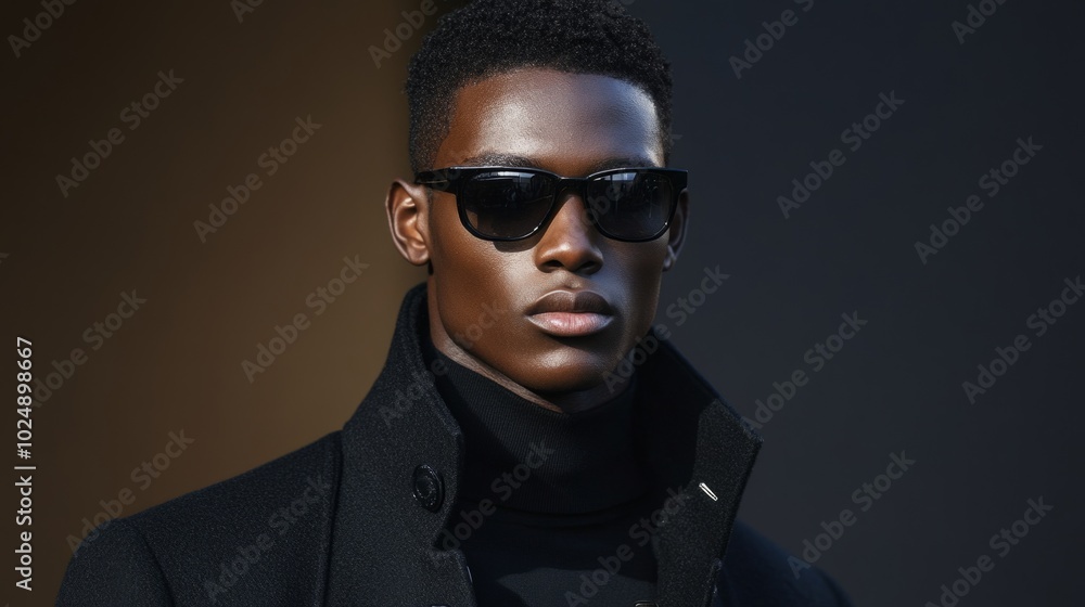 Obraz premium A man wearing sunglasses and a black coat