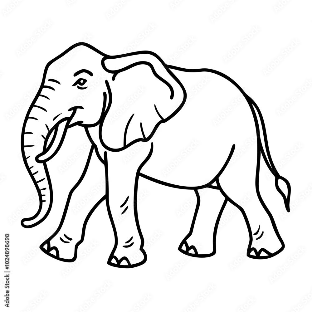 Elegant Elephant Line Art Vector Illustration for Educational and Creative Use Elegant Elephant Line Art Vector Illustration for Educational and Creative Use