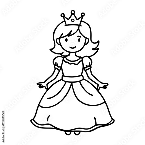  Cute Princess Cartoon Vector with Crown and Dress for Kids Illustrations and Designs