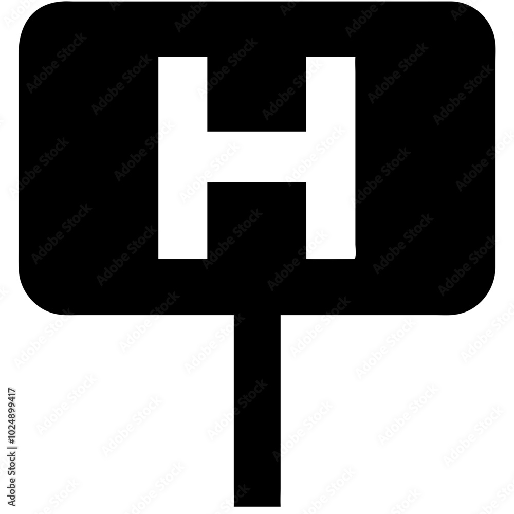 Fototapeta premium Hospital Parking Vector Sign Illustration for Wayfinding and Transportation Design