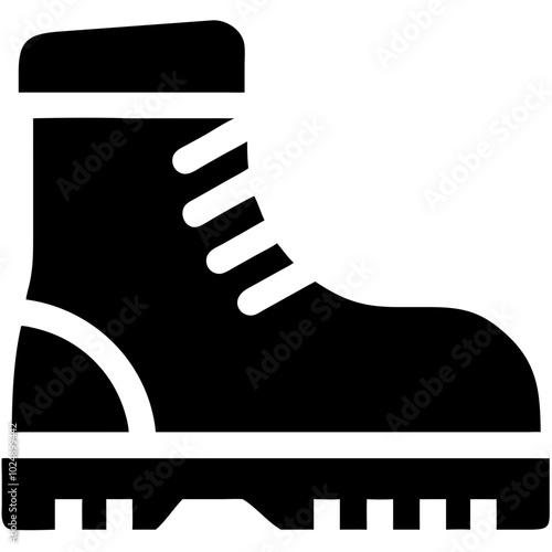  Black Work Boot Safety Footwear Vector for Industrial and Construction Design