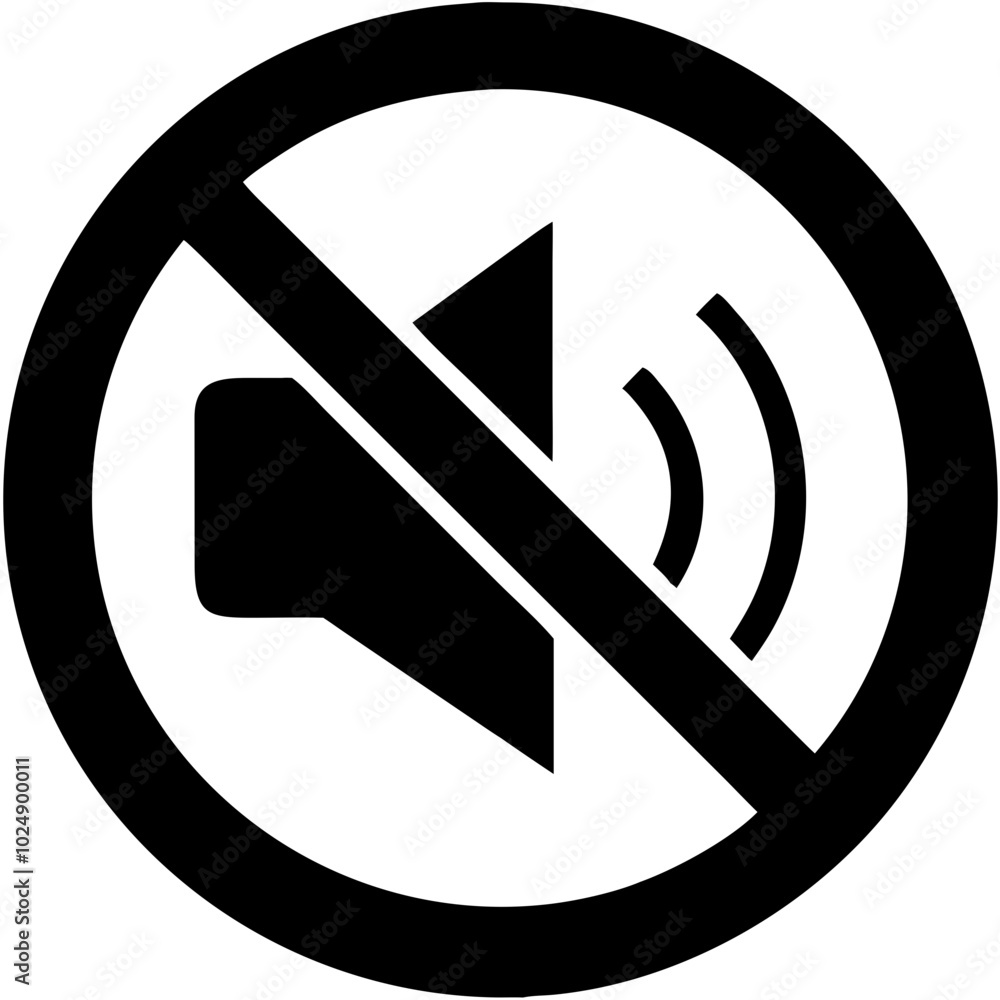 No Sound Speaker Mute Symbol Vector for Silent Mode Indication No Sound Speaker Mute Symbol Vector for Silent Mode Indication