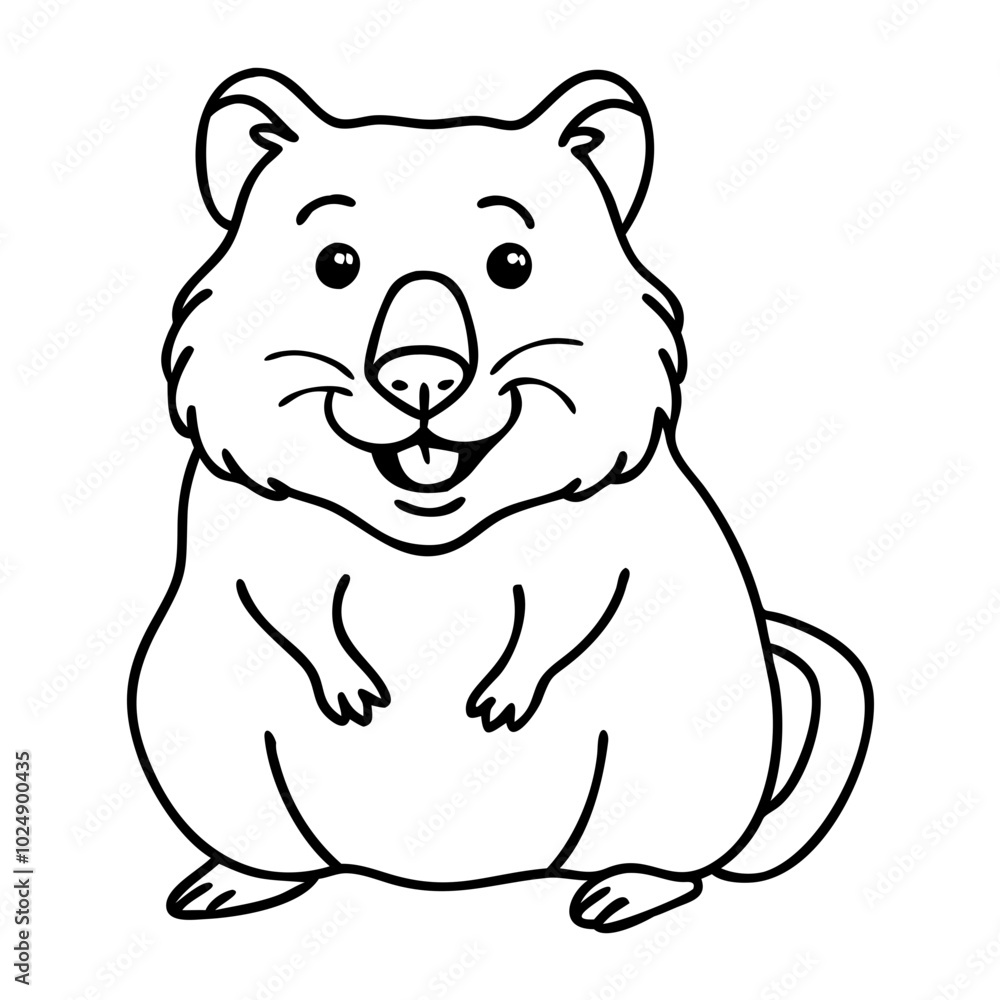 Cute Cartoon Wombat Smiling Vector Illustration for Children's Books and Art Cute Cartoon Wombat Smiling Vector Illustration for Children's Books and Art