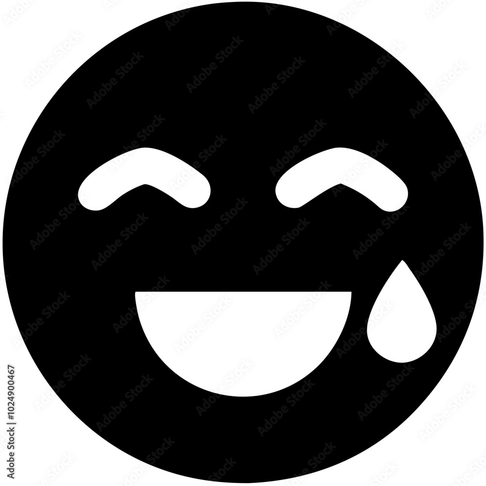 Obraz premium Smiling Face with Tears of Joy Emoji Expression Vector Illustration