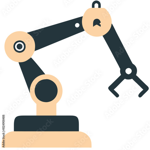  Industrial Robotic Arm Vector Illustration for Automation and Manufacturing