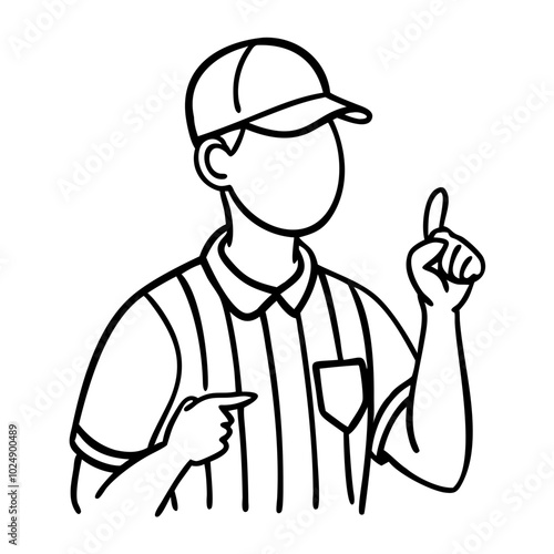  Vector Illustration of Referee Signaling Sports Decision with Hand Gestures