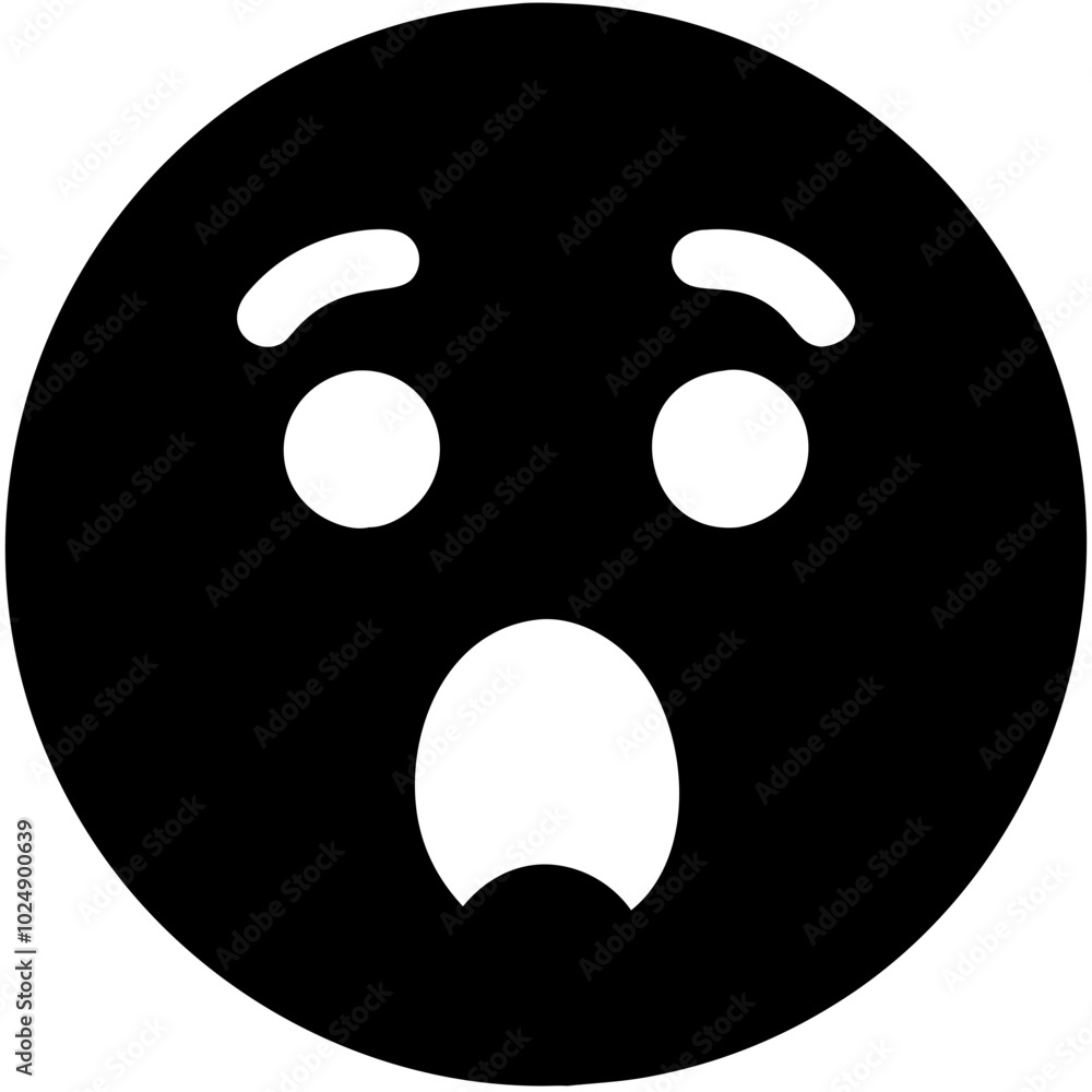 Fototapeta premium Shocked Face Emoji Vector Expression of Surprise or Fear for Digital Use