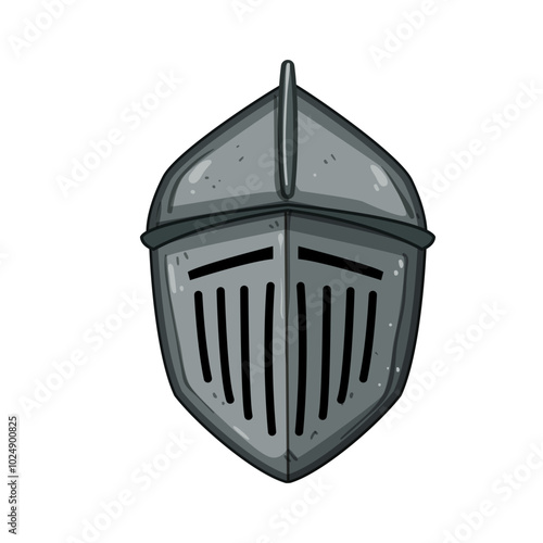 jousting knight helmet cartoon. crusader steel, battle warrior, tournament gothic jousting knight helmet sign. isolated symbol vector illustration