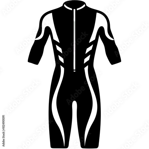  Black Wetsuit Illustration Full Body Vector Design for Sports Apparel