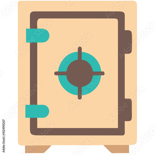  Secure Vector Illustration of a Closed Safe with Combination Lock for Finance Concepts