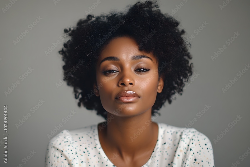portrait of stylish black woman with afro hair, representing confidence, elegance and fashion portrait of stylish black woman with afro hair, representing confidence, elegance and fashion