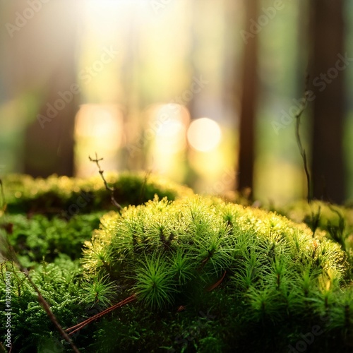 closeup on moss in forest
