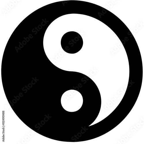  Black and White Yin Yang Symbol Vector Illustration for Harmony and Balance Themes