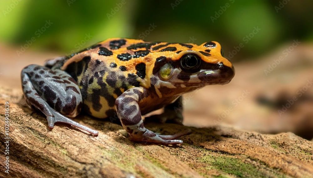 Fototapeta premium captivating leopard frog amidst tranquil natural setting
