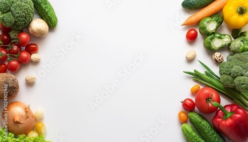 fresh vegetables background white background with vegetables