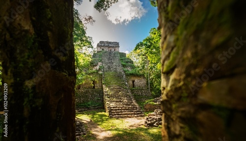 wander through the remarkable remnants of altun ha where ancient mayan architecture meets lush greenery inviting exploration and reflection photo