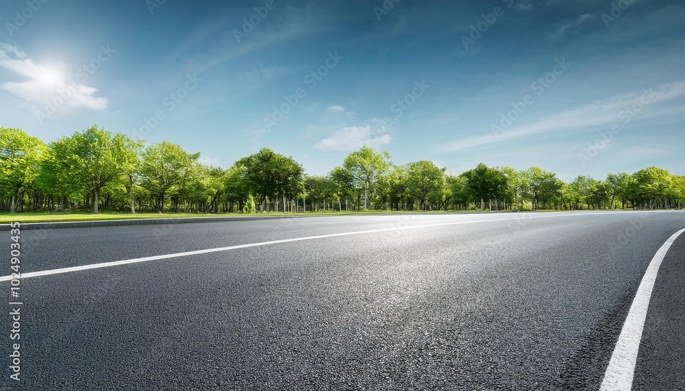 empty asphalt road and trees background empty asphalt road and trees background