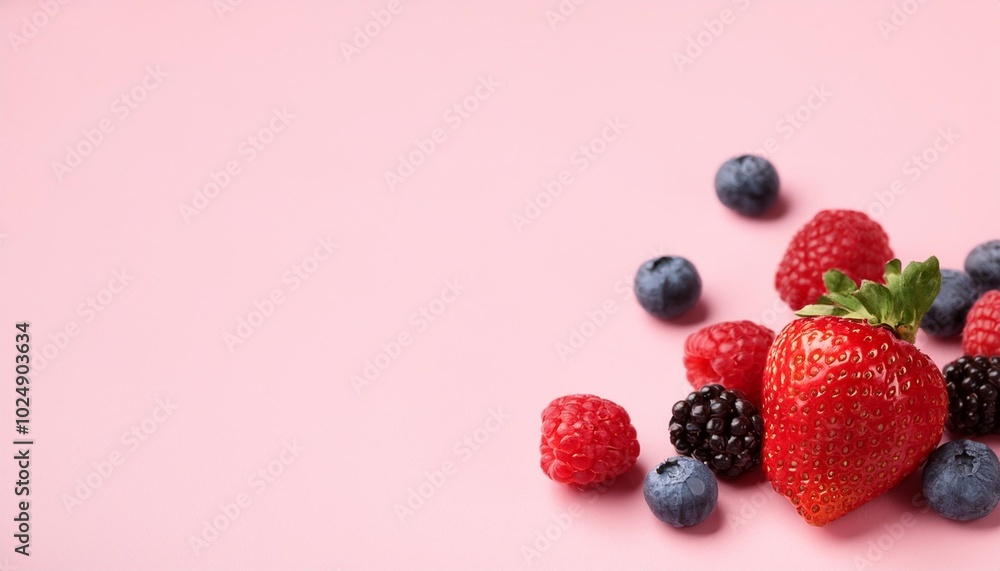 berries on a pastel pink background berries on a pastel pink background