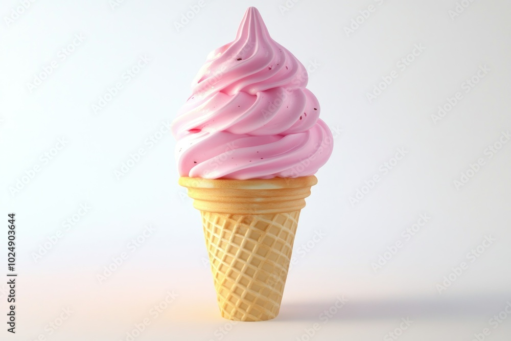 Soft Pink Ice Cream Cone Delight Soft Pink Ice Cream Cone Delight