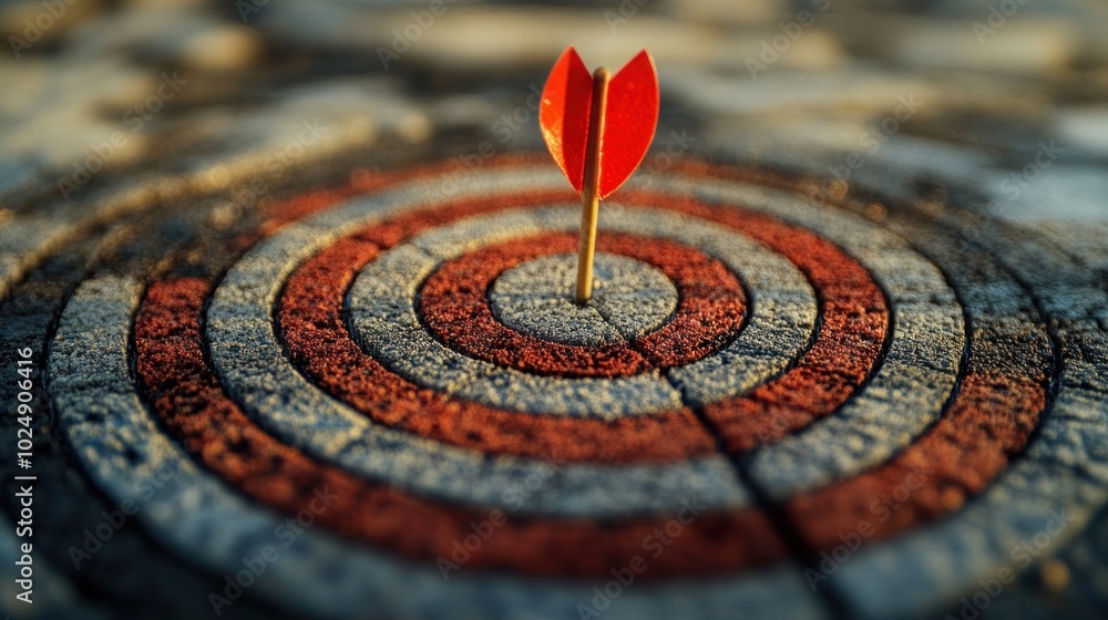 A dart embedded in a target, symbolizing focus and achievement. A dart embedded in a target, symbolizing focus and achievement.