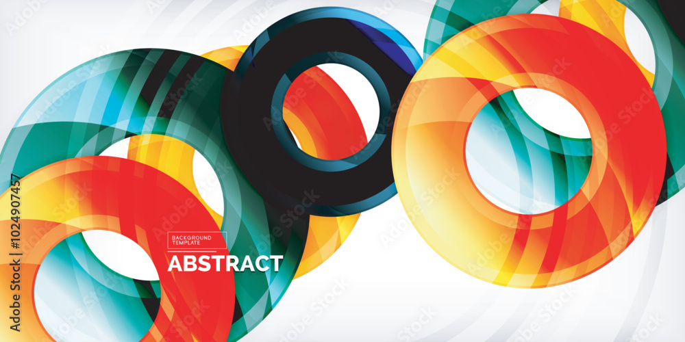 Bright colorful circles with light effects. Abstract background Bright colorful circles with light effects. Abstract background